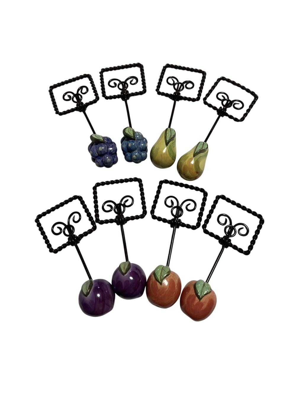 Metal and Ceramic Fruit Napkin Rings or Multipurpose 5.5 X 2.25 Inches